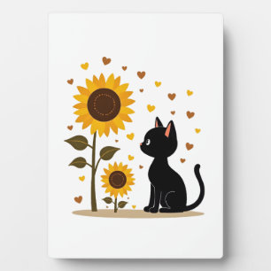 Cat Sunflower Christmas Tree Sun Flower Cat Lover Plaque