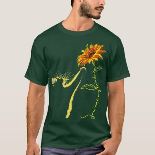 Cat Sunflower Gifts For Cat Lovers Cat Mom Cat Lad T_Shirt