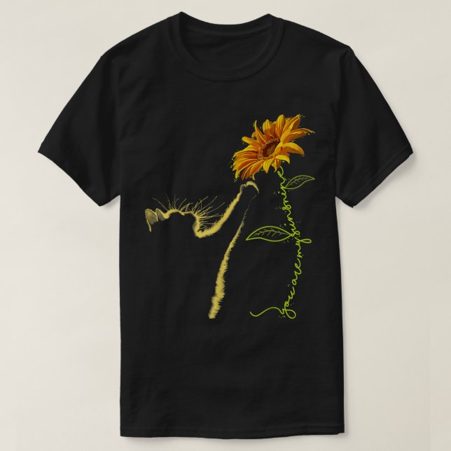 Cat Sunflower Gifts For Cat Lovers Cat Mom Cat Lad T-Shirt (Design Front)