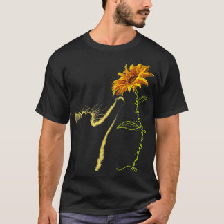 Cat Sunflower Gifts For Cat Lovers Cat Mom Cat Lad T-Shirt