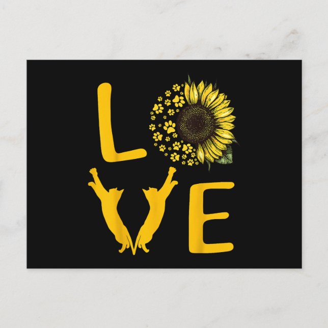 Cat Sunflower Gifts For Cat Lovers, Cat Mom Holiday Postcard (Front)
