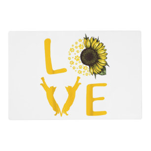 Cat Sunflower Gifts For Cat Lovers Cat Mom Placemat