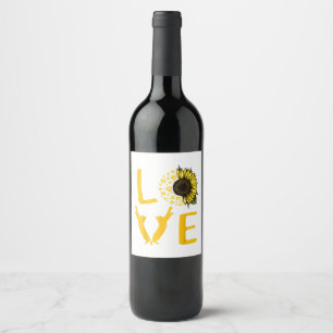 Cat Sunflower Gifts For Cat Lovers Cat Mom Wine Label