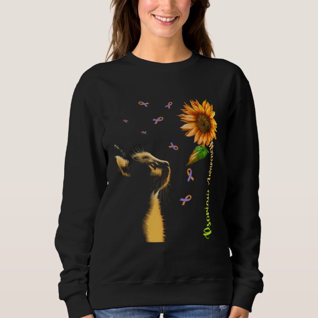Cat Sunflower Psoriasis Awareness Sweatshirt (Front)