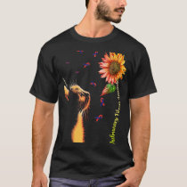 Cat Sunflower Pulmonary Fibrosis Awareness T-Shirt