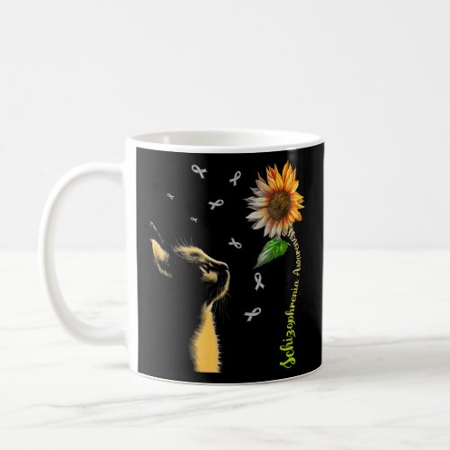 Cat Sunflower Schizophrenia Awareness  Coffee Mug