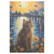 Cat Sunflowers Wall Art