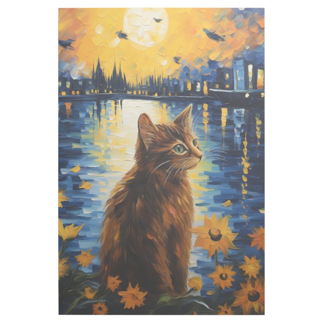 Cat Sunflowers Wall Art (Front)