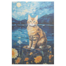 Cat Sunflowers Wall Art