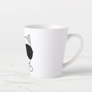 Cat Sunglasses Middle Finger Latte Mug