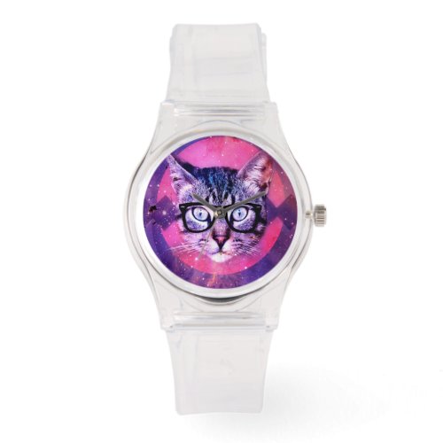 CAT SUNGLASSES WOMENS PINK WRIST WATCH