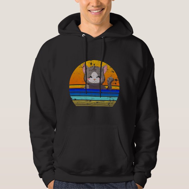 Cat Sunset Anime | Perfect Gift For Easter  Hoodie (Front)