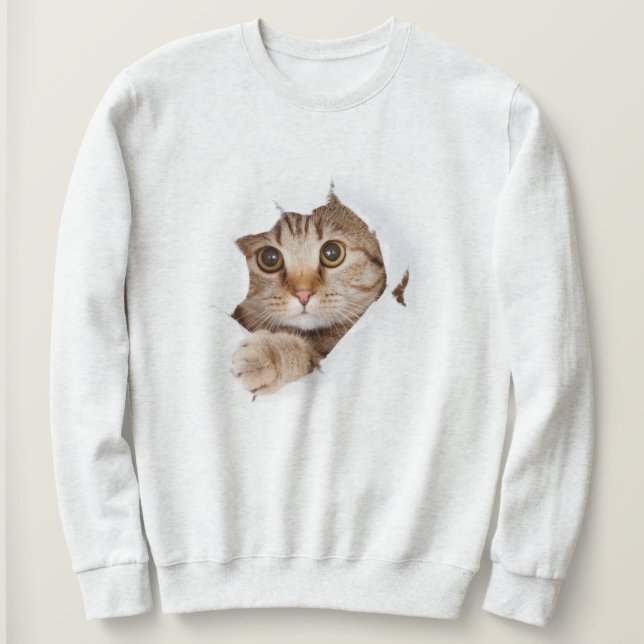 Cat Sweatshirt - Purrfectly Cozy and Cute (Design Front)