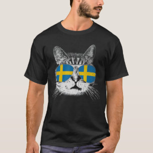 Cat Swedish Sweden Flag Country Pride Men Women Gi T-Shirt
