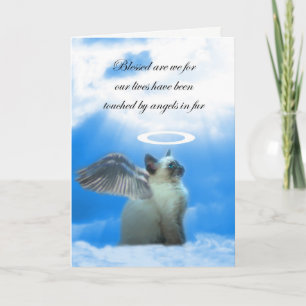 Cat Sympathy Card, Angel Kitty, Loss of Cat Card