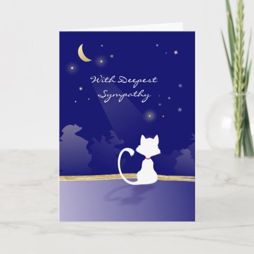 Cat Sympathy Card _ Moon and Stars
