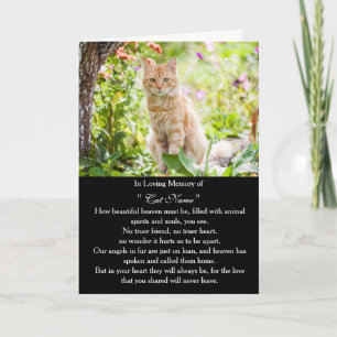 Cat Sympathy Card Personalized photo Pet Memorial