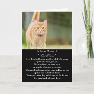 Cat Sympathy Card Personalized photo Pet Memorial