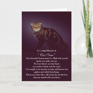 Cat Sympathy Card Personalized photo Pet Memorial