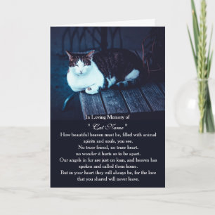 Cat Sympathy Card Personalized photo Pet Memorial
