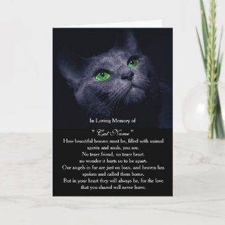 Cat Sympathy Card Personalized photo Pet Memorial