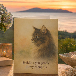 Cat Sympathy Card   Thinking of You   Pet Lover 
