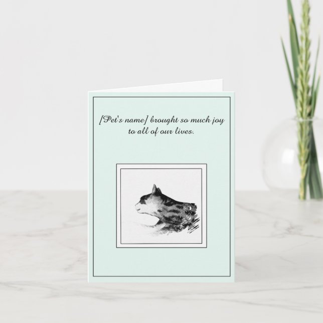  Cat Sympathy Condolences Card (Front)