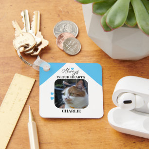 Cat Sympathy Keepsake Pet Memorial blue Keychain
