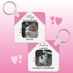 Cat Sympathy Keepsake Pet Memorial pink Keychain