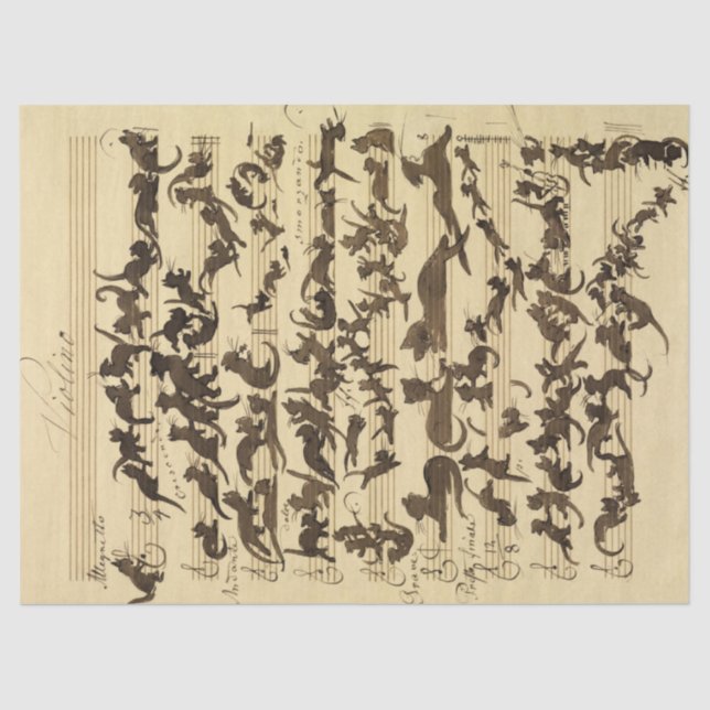 Cat Symphony by Moritz von Schwind Tissue Paper (Front)