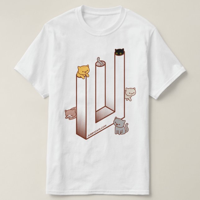 Cat T-shirt - Optical Illusion Impossible Trident (Design Front)