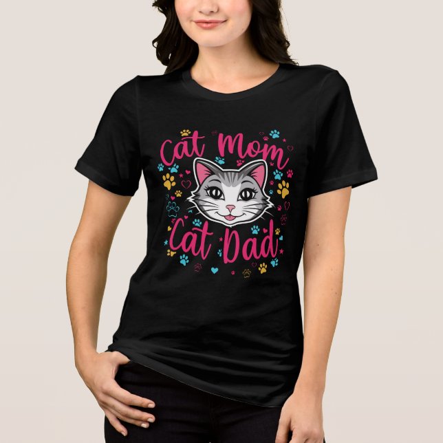 Cat T-Shirt Tri-Blend Shirt (Front)