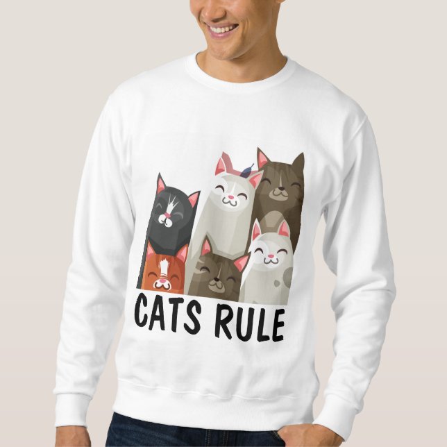 CAT T-SHIRTS, CATS RULE SWEATSHIRT (Front)