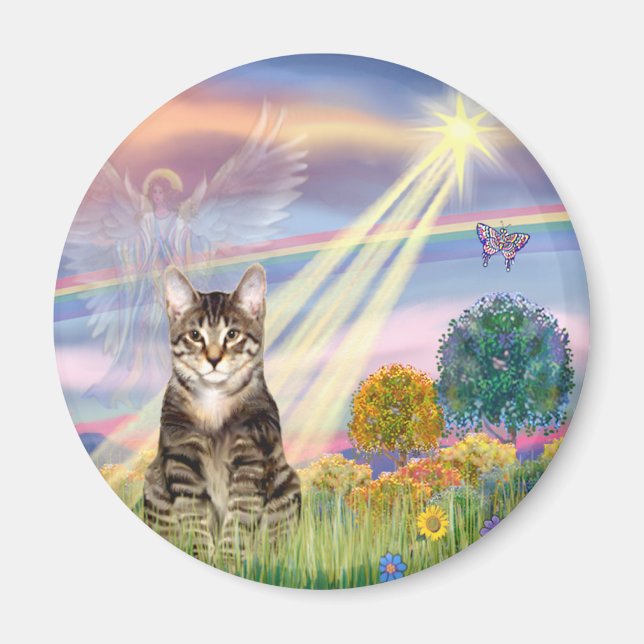 Cat (Tabby) - Cloud Angel Magnet (Front)