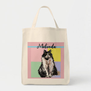 Cat Tabby Pastel Cats Kids Girls Light Pink Tote Bag