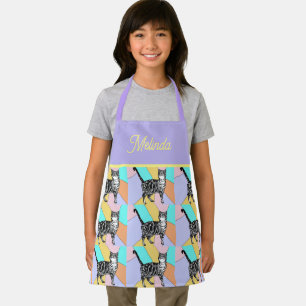 Cat Tabby Pattern Pastel Cats Girls Childs Apron