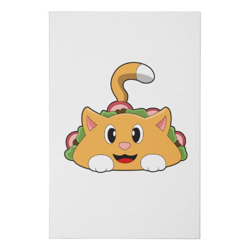 Cat Taco Faux Canvas Print