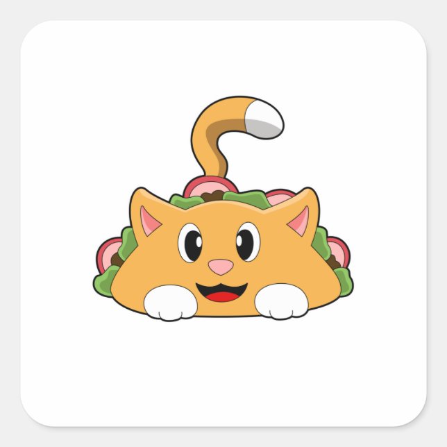 Cat Taco Square Sticker (Front)