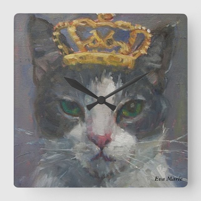 Cat Tail Gallery Wall Clock - It's Good To Be King (Front)