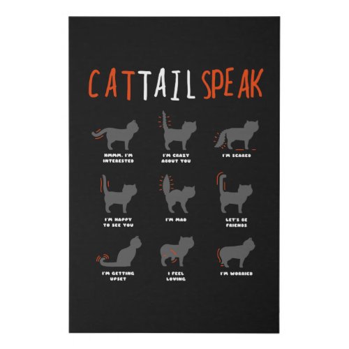 Cat Tail Speak Cat Kitten Meow Animal Faux Canvas Print