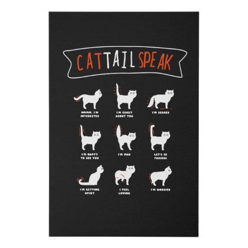 Cat Tail Speak Cat Kitten Meow Animal Faux Canvas Print