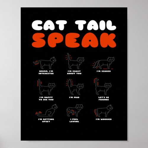 Cat Tail Speak Cat Kitten Meow Animal Poster