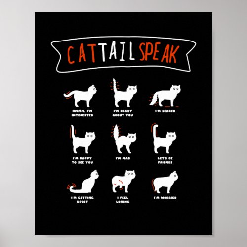 Cat Tail Speak Cat Kitten Meow Animal Poster