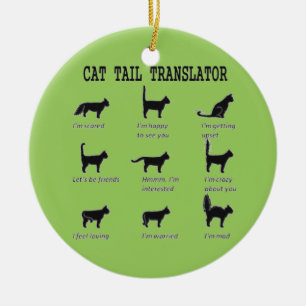 CAT TAIL TRANSLATOR CERAMIC ORNAMENT