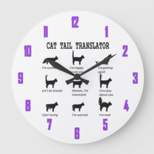 CAT TAIL TRANSLATOR LARGE CLOCK