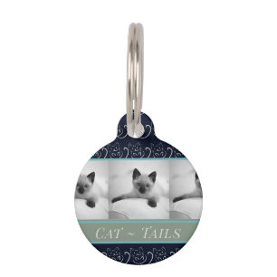 Cat Tails Photo & Name Pet ID Tag