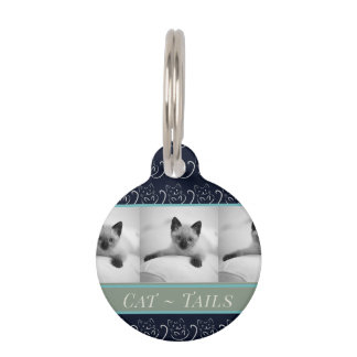 Cat Tails Photo & Name Pet ID Tag