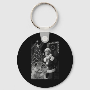 Cat Taking A Selfie Santa Christmas Xmas Pajamas H Keychain