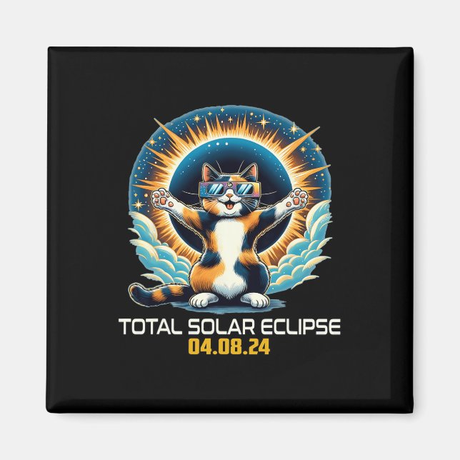 Cat Taking Selfie Solar Eclipse Solar Eclipse 2024 Magnet (Front)