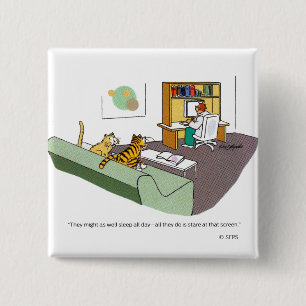 Cat Talk Pinback Button